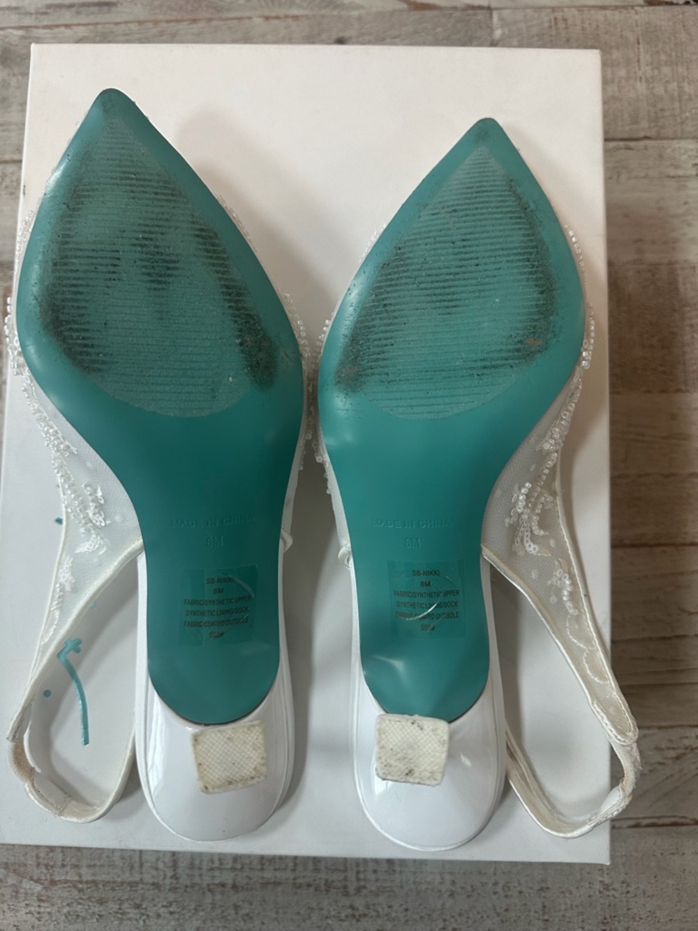 Betsey Johnson White Embroidered Slingback Pumps - Picture 5 of 9